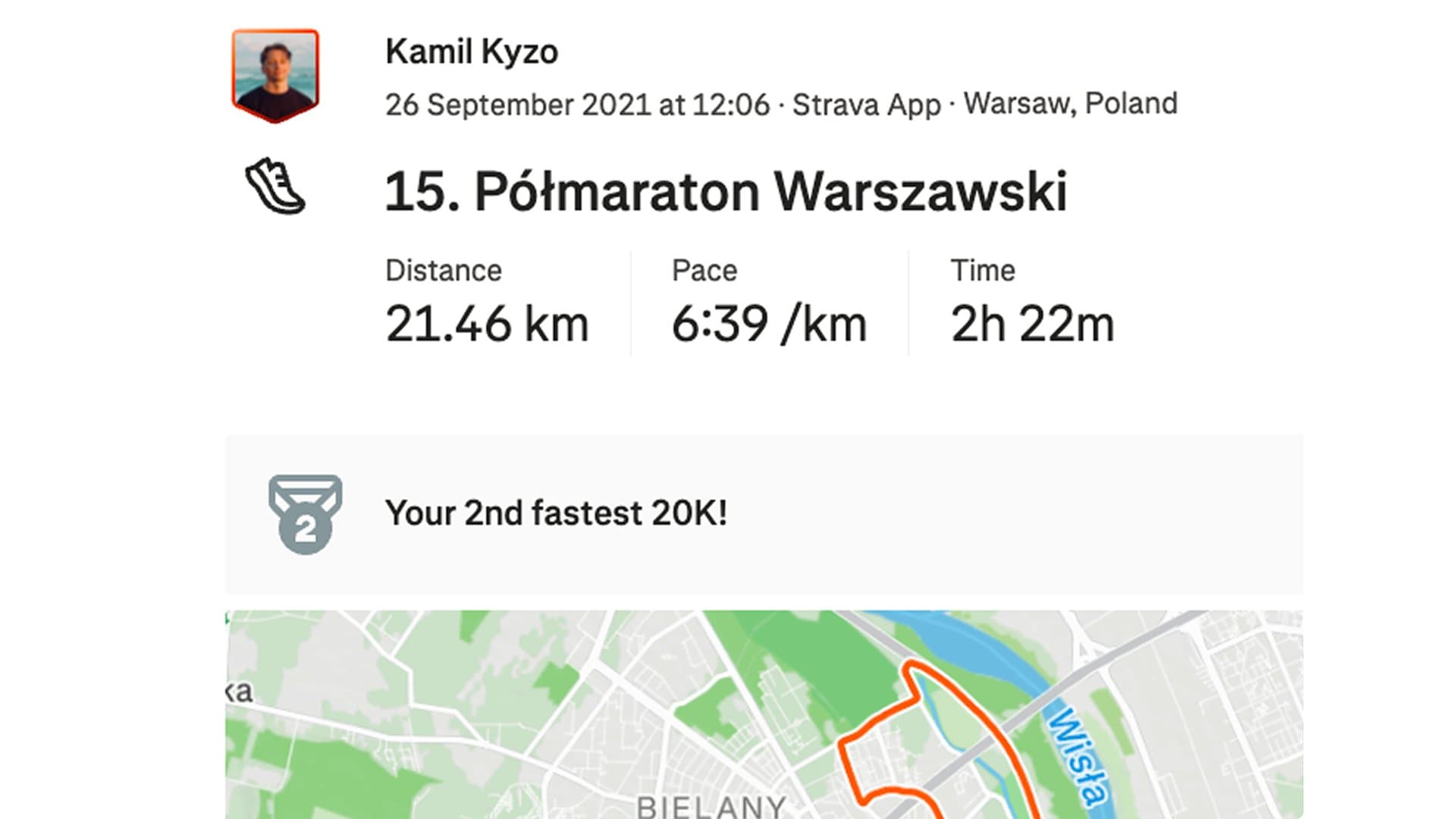First half marathon, 2h 22m